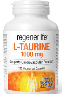 NATURAL FACTORS regenerlife L-Taurine 1000 mg (120 vcaps) xx