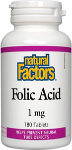 NATURAL FACTORS Folic Acid (1mg - 180 caps)