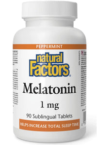 NATURAL FACTORS Melatonin (1 mg / Peppermint - 180 sub tabs)