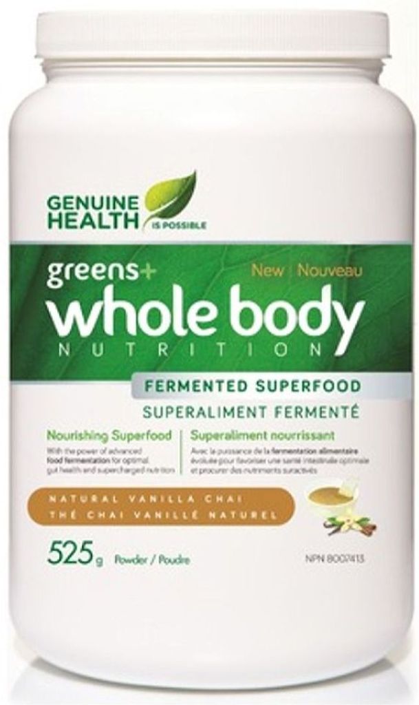 GENUINE HEALTH Fremented Whole Body Nutrition with Greens+ (Vanilla Chai -525 gr)