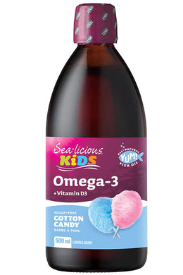 SEA-LICIOUS Kids Omega 3 + D (Cotton Candy - 500 ml)