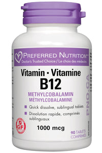 PREFERRED NUTRITION Vitamin B12 (1000 mcg - 90 tabs)