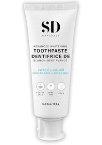 SD NATURALS Advanced Whitening Toothpaste (Coconut & Sea Salt - 190 Gr)