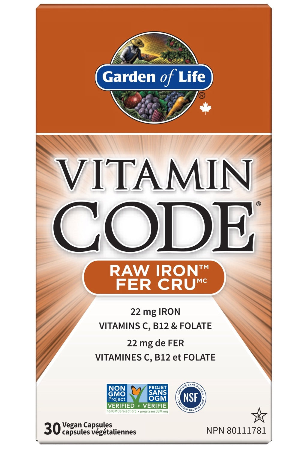 VITAMIN CODE Raw Iron (30 vcaps)